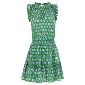 EUC $215 Anna Cate Morgan Mini Dress - Block Print Mini Ruffle Tiered Preppy